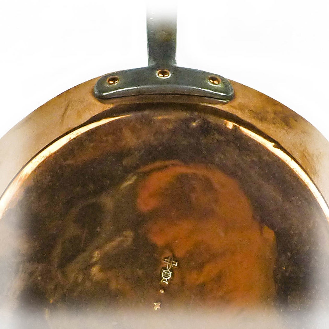 Great Britain (UK) English Copper Frying Pan with Steel Handle circa 1875,  Signed “Benham”