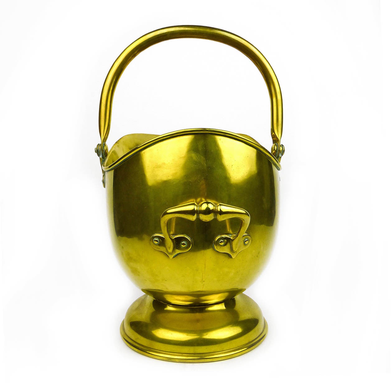 English Brass Helmet Shaped Scuttle, circa 1875