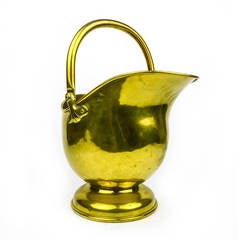 English Brass Helmet Shaped Scuttle, circa 1875