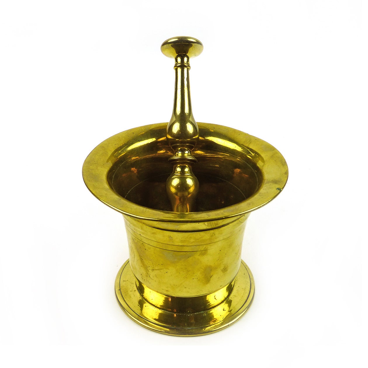 18th Century English Brass Pestle and Mortar, circa 1750