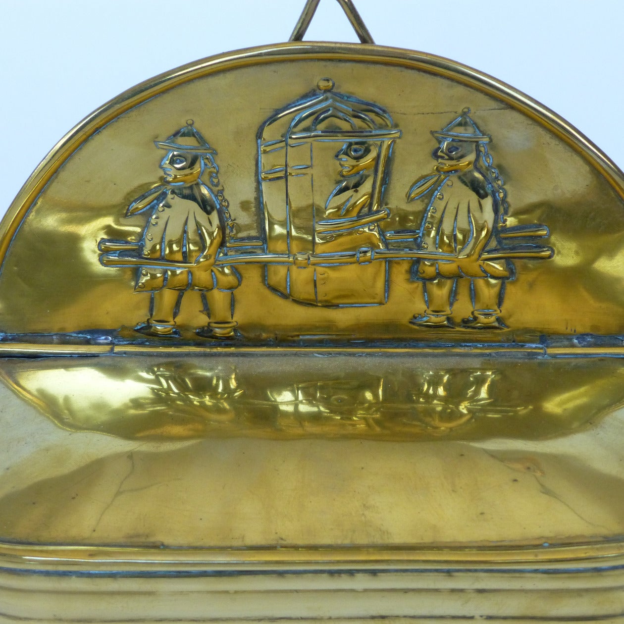 Late 19th Century Small Dutch Brass Candle Box, circa 1875 For Sale