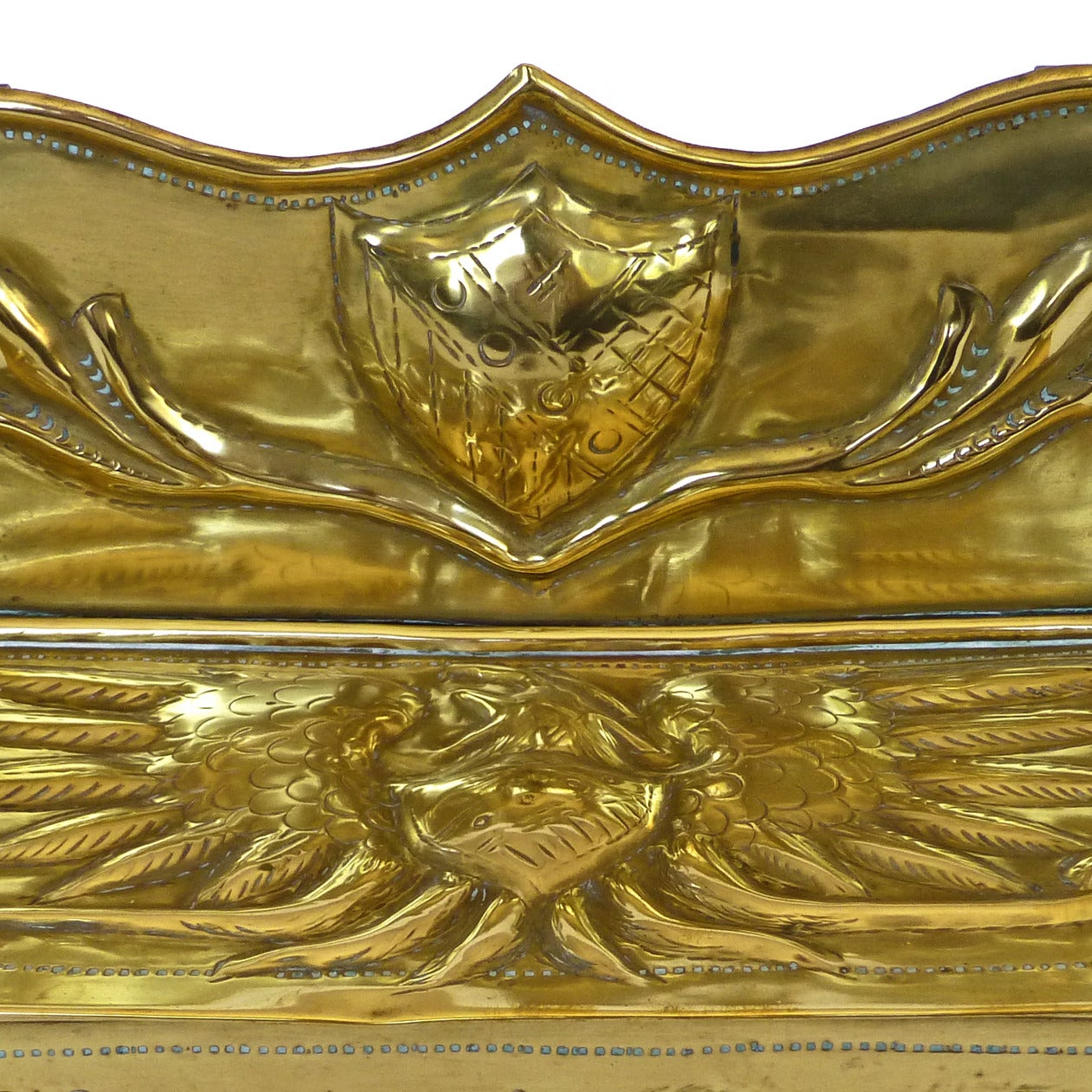 Dutch brass candle box, circa 1875.
