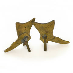 Pair of “Ladies Boots” English Brass Chimney Ornaments, circa 1890