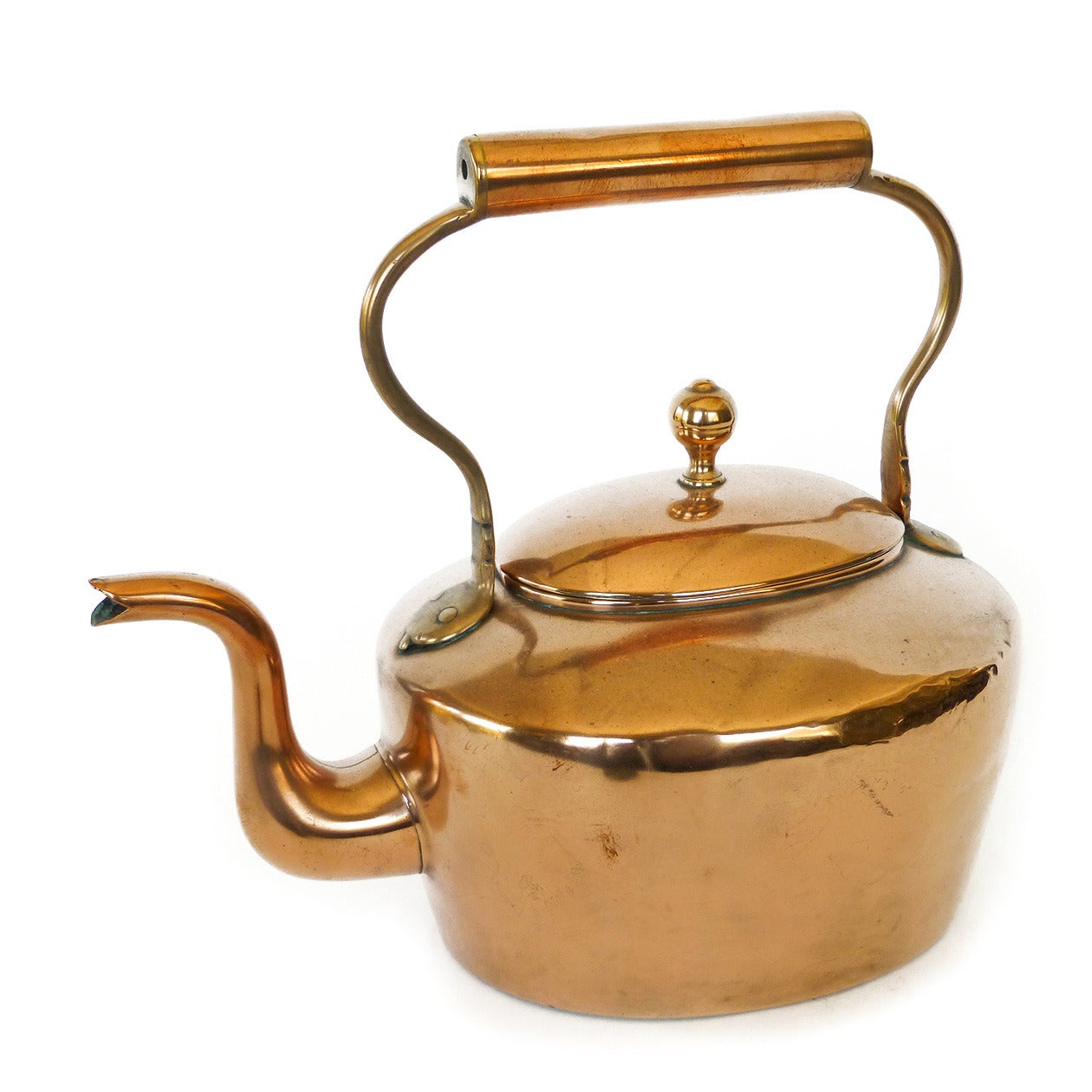 Great Britain (UK) English Copper Oval Tea Pot, circa 1820