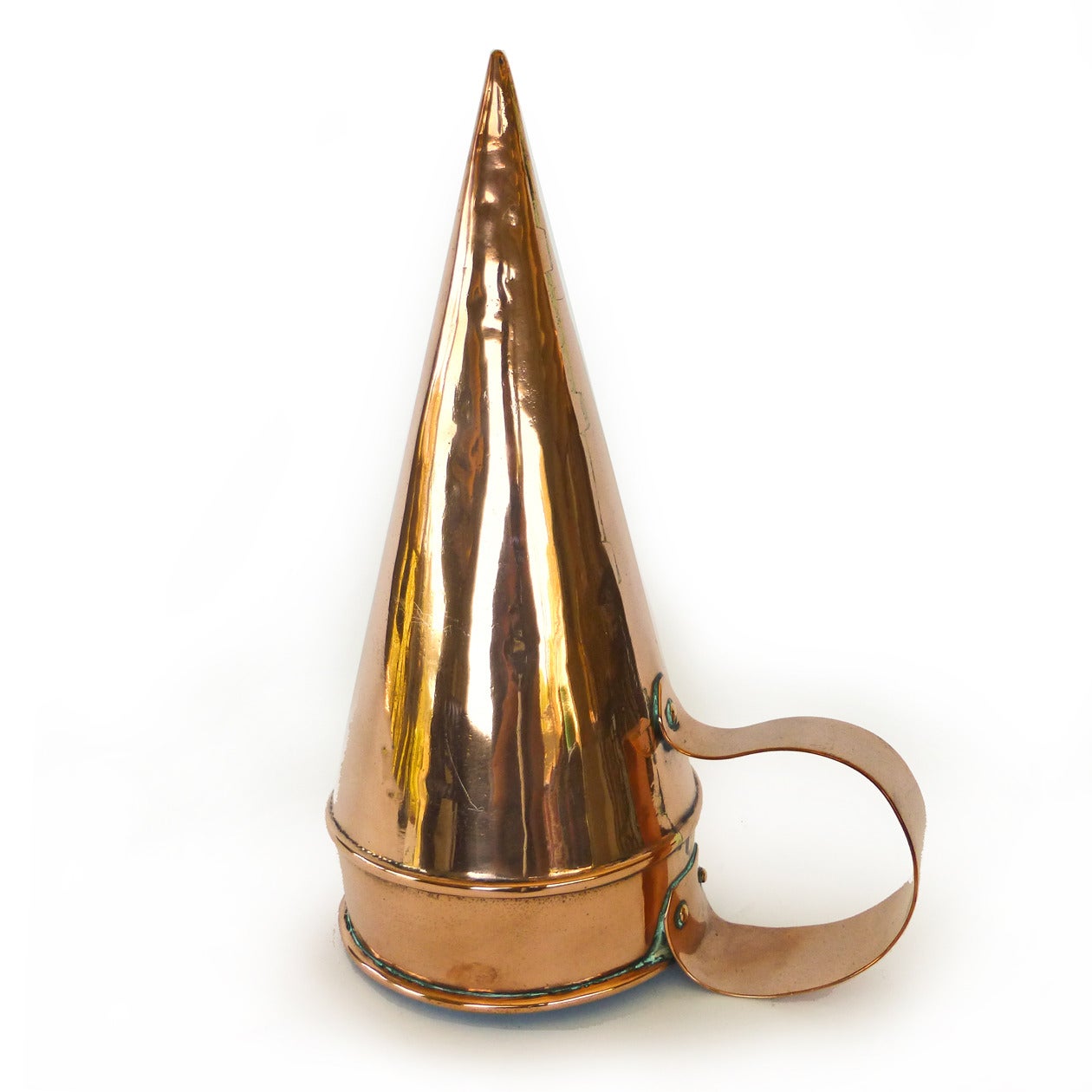 English copper Ale Muller or “Asses Ear”, circa 1850. Dovetailed.
 