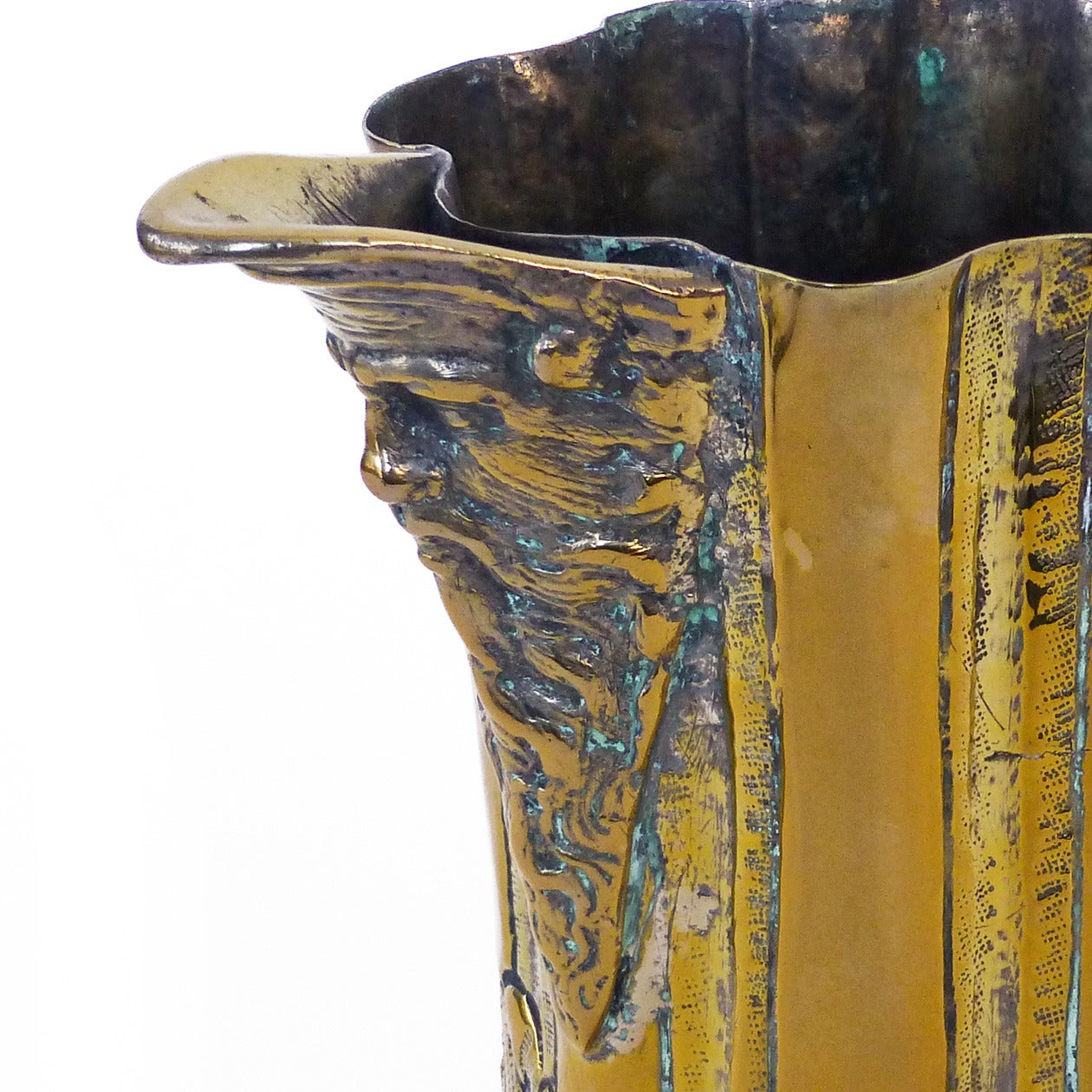 Early 17th Century Iberian Silver Form Brass Ewer or “Jarro De Pico, ” circa 1600 For Sale