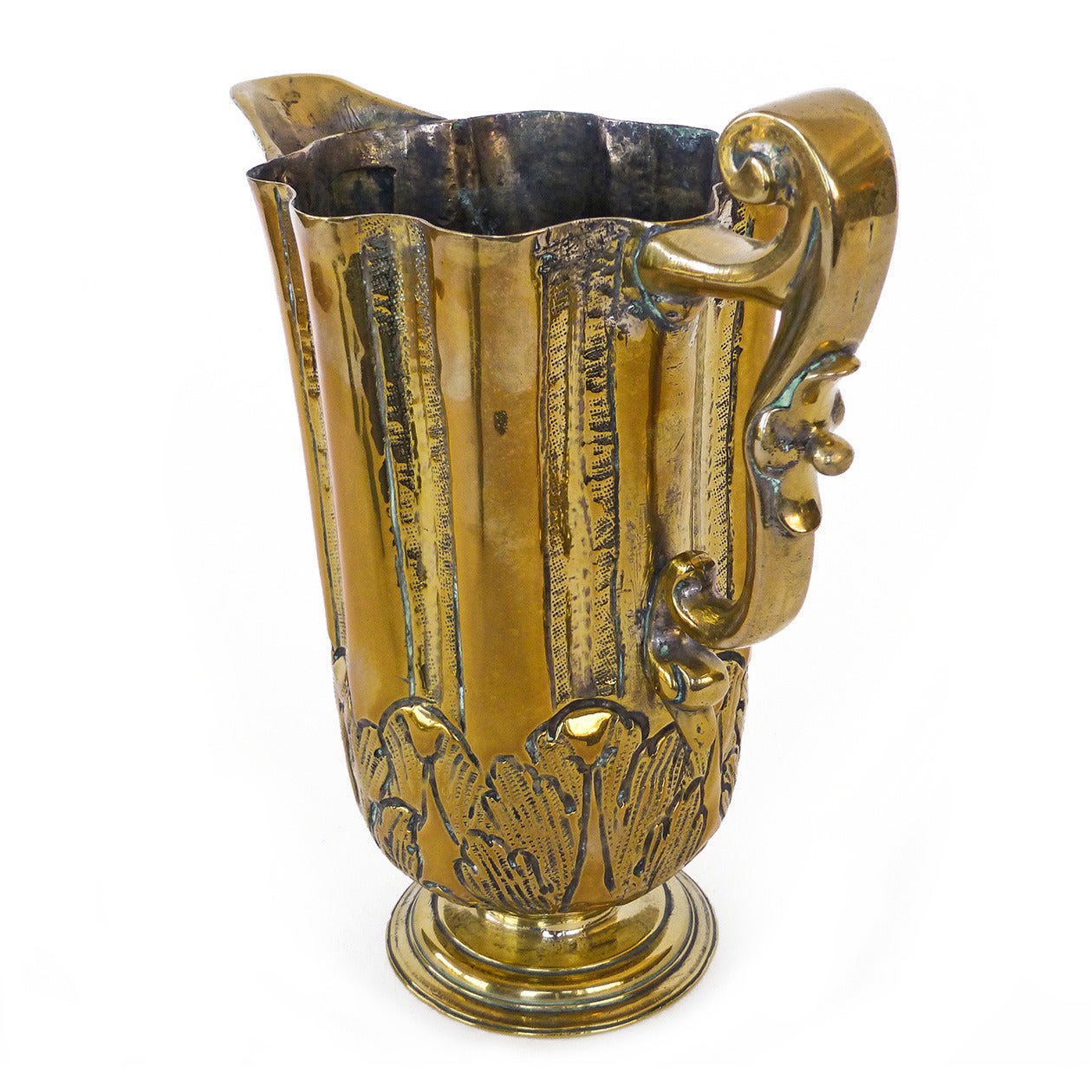 Iberian Silver Form Brass Ewer or “Jarro De Pico, ” circa 1600 For Sale 1