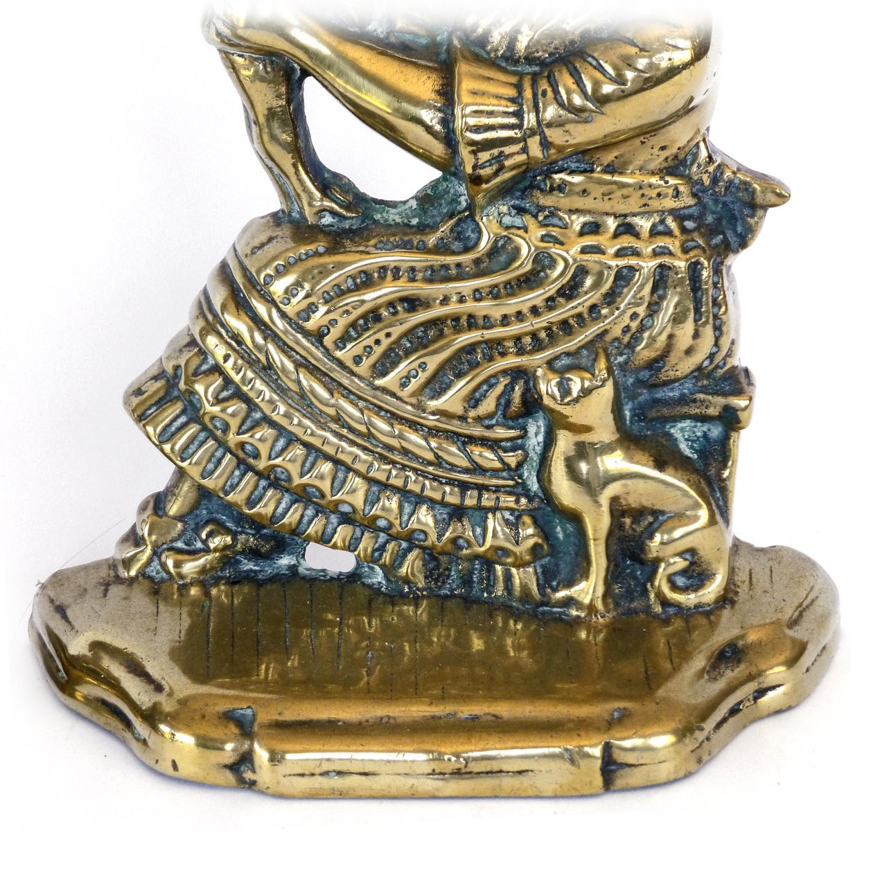Victorian Pair of English Brass Punch and Judy Doorstops, circa 1880 For Sale