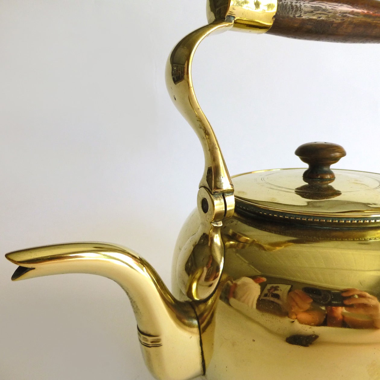 Rare English Brass Silver Form Tea Kettle, circa 1720 For Sale at 1stDibs
