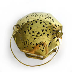 Rare Dutch Octagonal Pierced Brass Foot Warmer, circa 1720