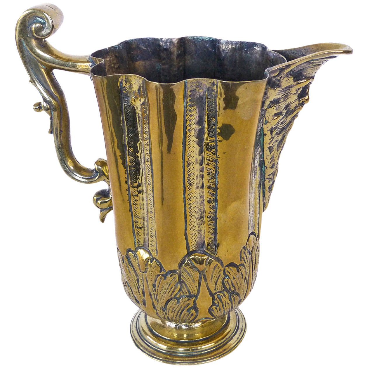 Iberian Silver Form Brass Ewer or “Jarro De Pico, ” circa 1600 For Sale
