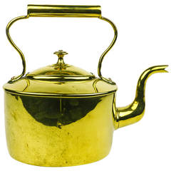 Antique English Brass Tea Kettle, circa 1840