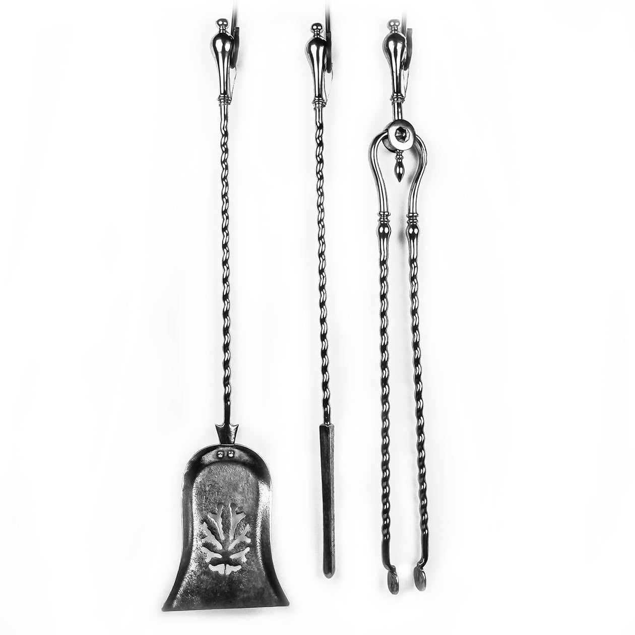 Remarkable Set of English Polished Steel Fire Tools, circa 1790