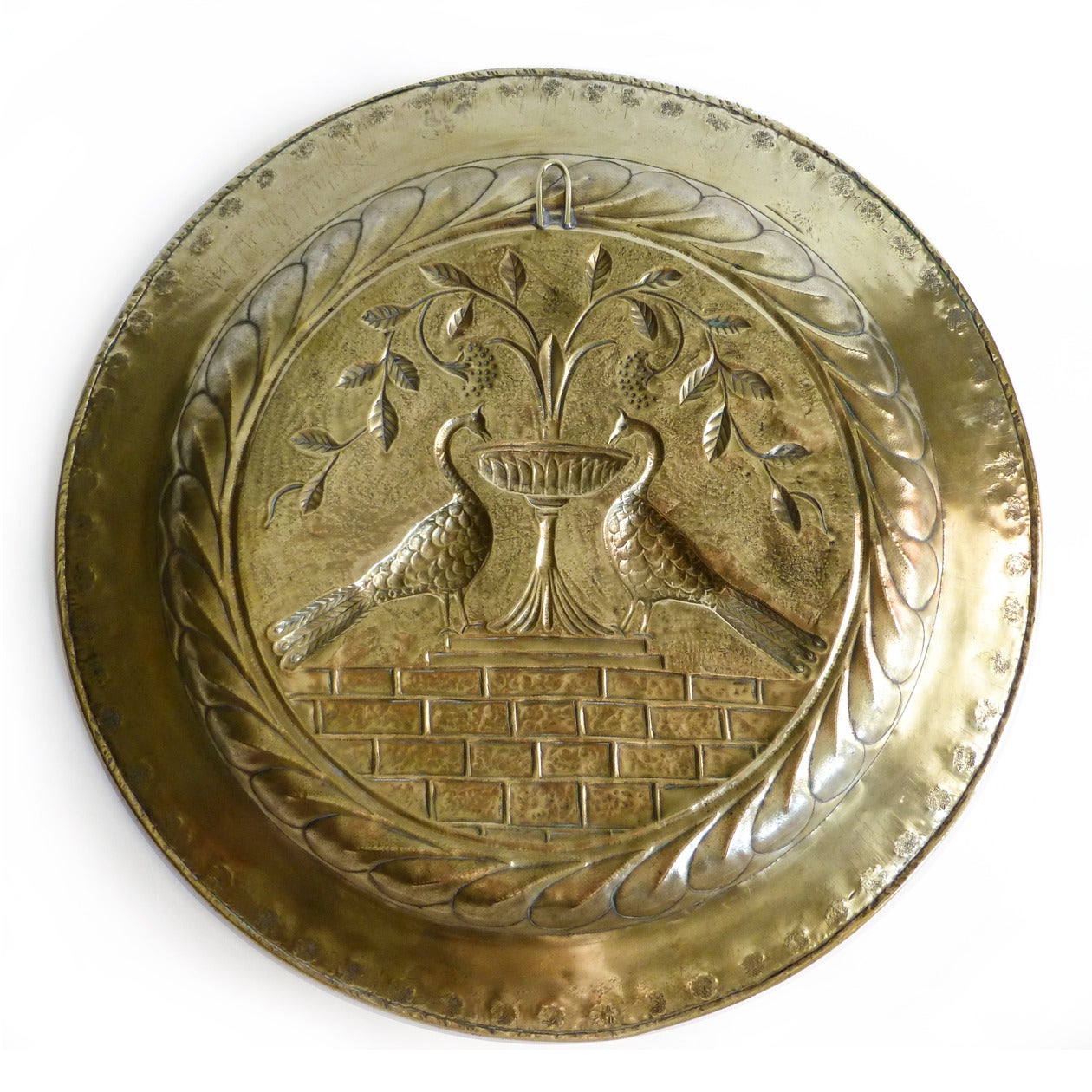 Extremely Rare Large Size German Brass Alms Dish, circa 1500