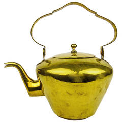 Antique Dutch Brass Tea Kettle, circa 1800