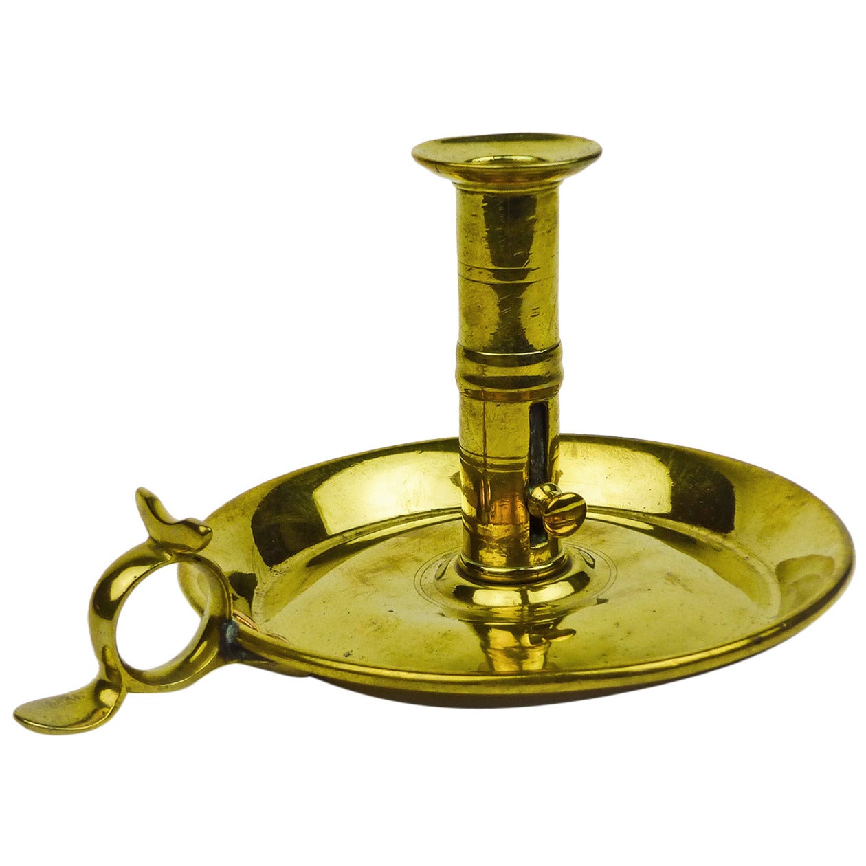 English Brass Chamberstick, circa 1800 For Sale