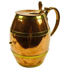 American Copper and Brass Barrel Tankard, circa 1875