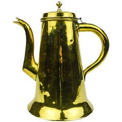 Rare English Brass Skirt Base Coffee Pot, circa 1790