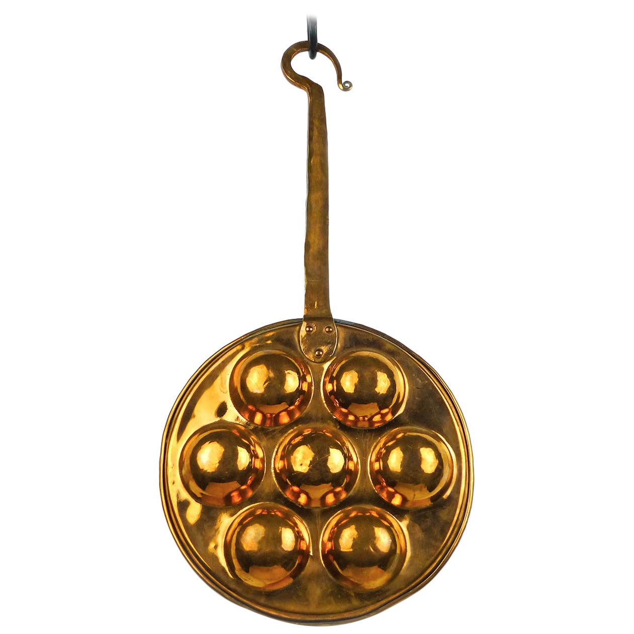 Danish Copper Aebleskiver or Egg Poaching Pan, circa 1875