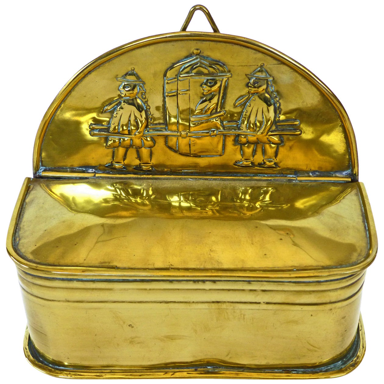 Small Dutch Brass Candle Box, circa 1875 For Sale