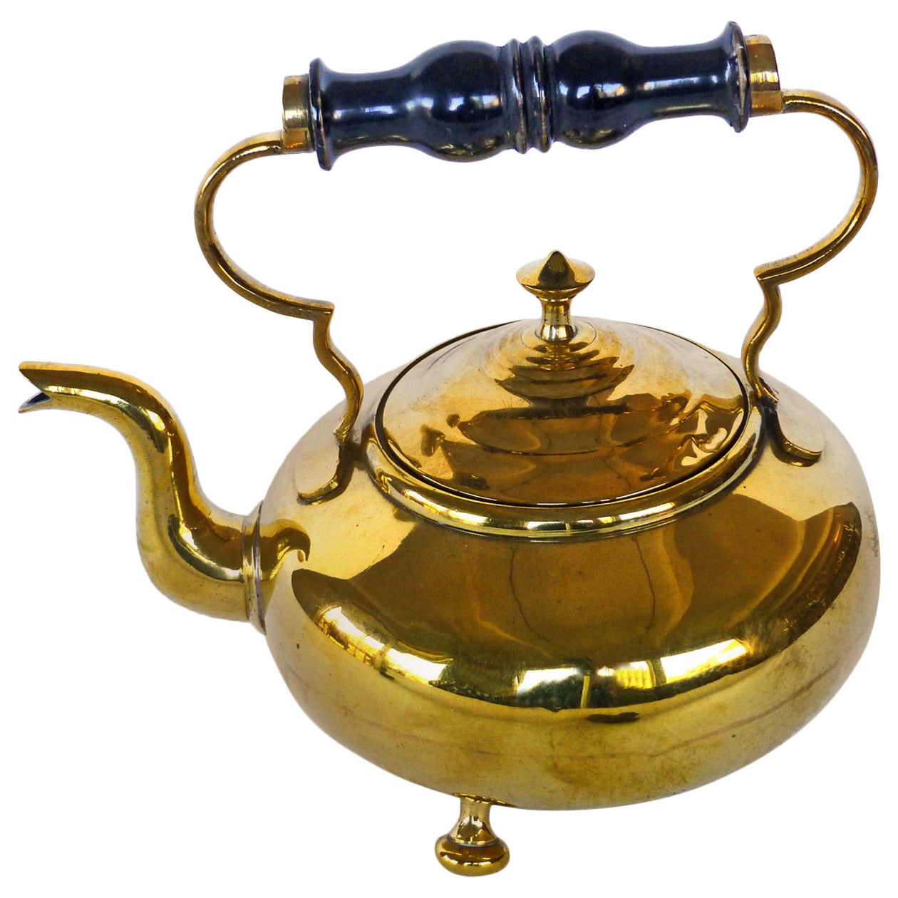 Vintage Brass Miniature Kettle Decorative Ornament two-piece with adjustable handle
