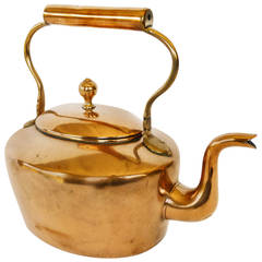 English Copper Oval Tea Pot, circa 1820