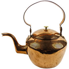 Antique American Copper Tea Kettle Circa 1800