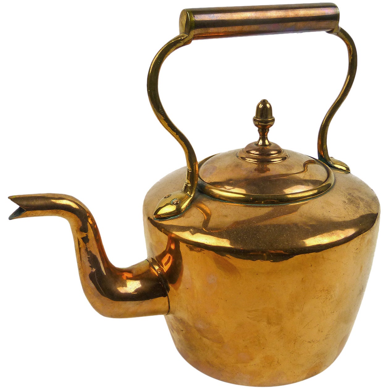 English Copper Tea Kettle, circa 1875 For Sale