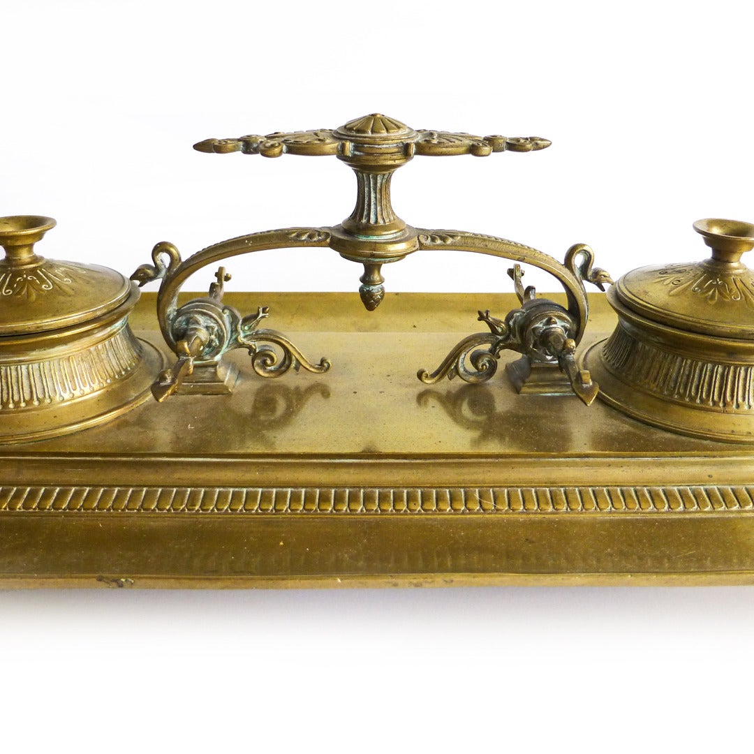 English or French Bronze Partners Desk Stand, circa 1880 For Sale 1