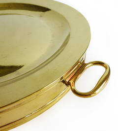 Rare English Silver Form Brass Plate Warmer, circa 1780
