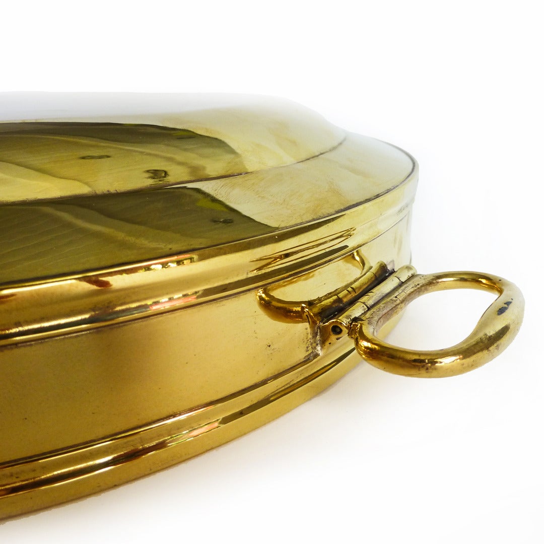 Rare English Silver Form Brass Plate Warmer, circa 1780 For Sale at 1stDibs