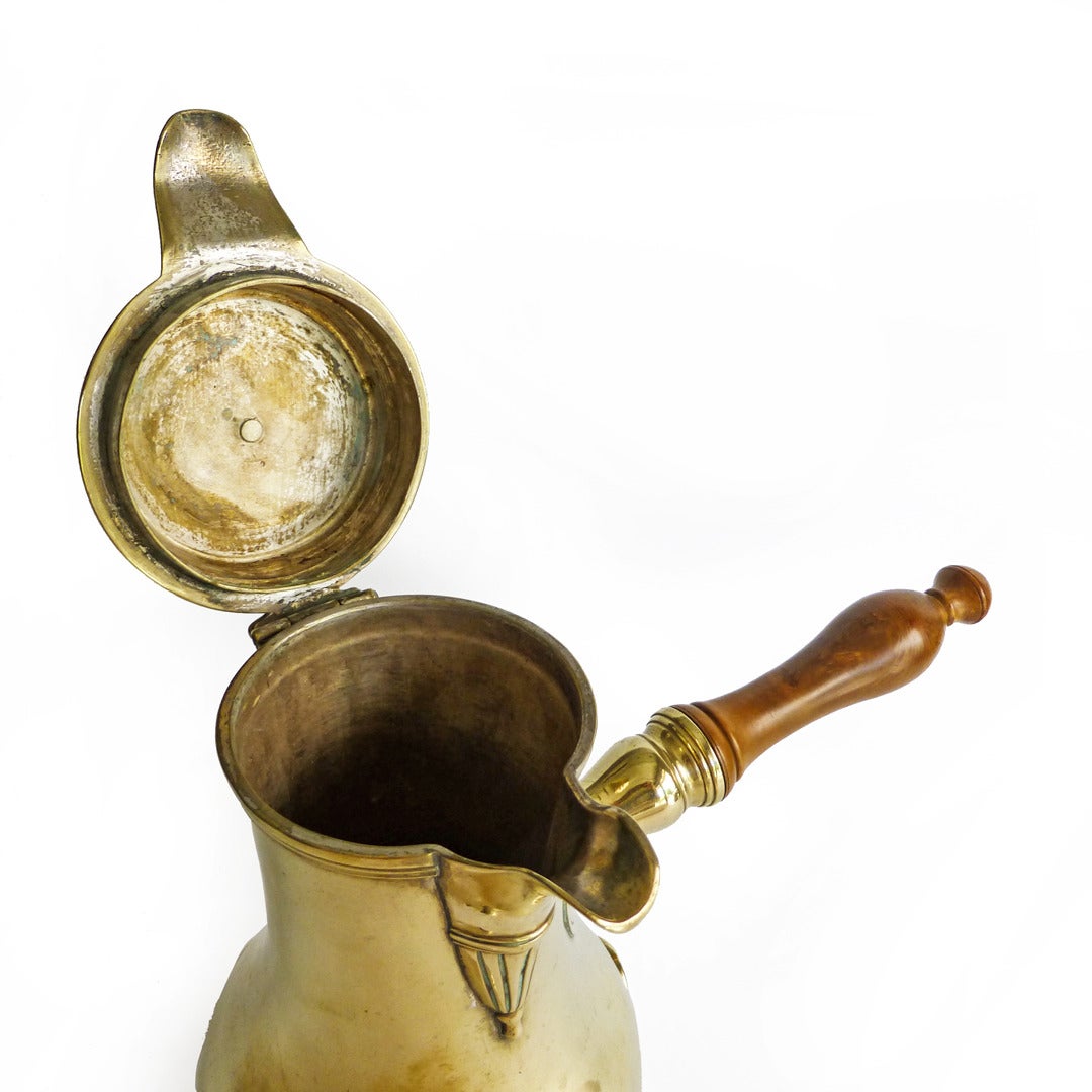 Rare French Three-Legged Silver Form Brass Coffee Pot, circa 1765 2