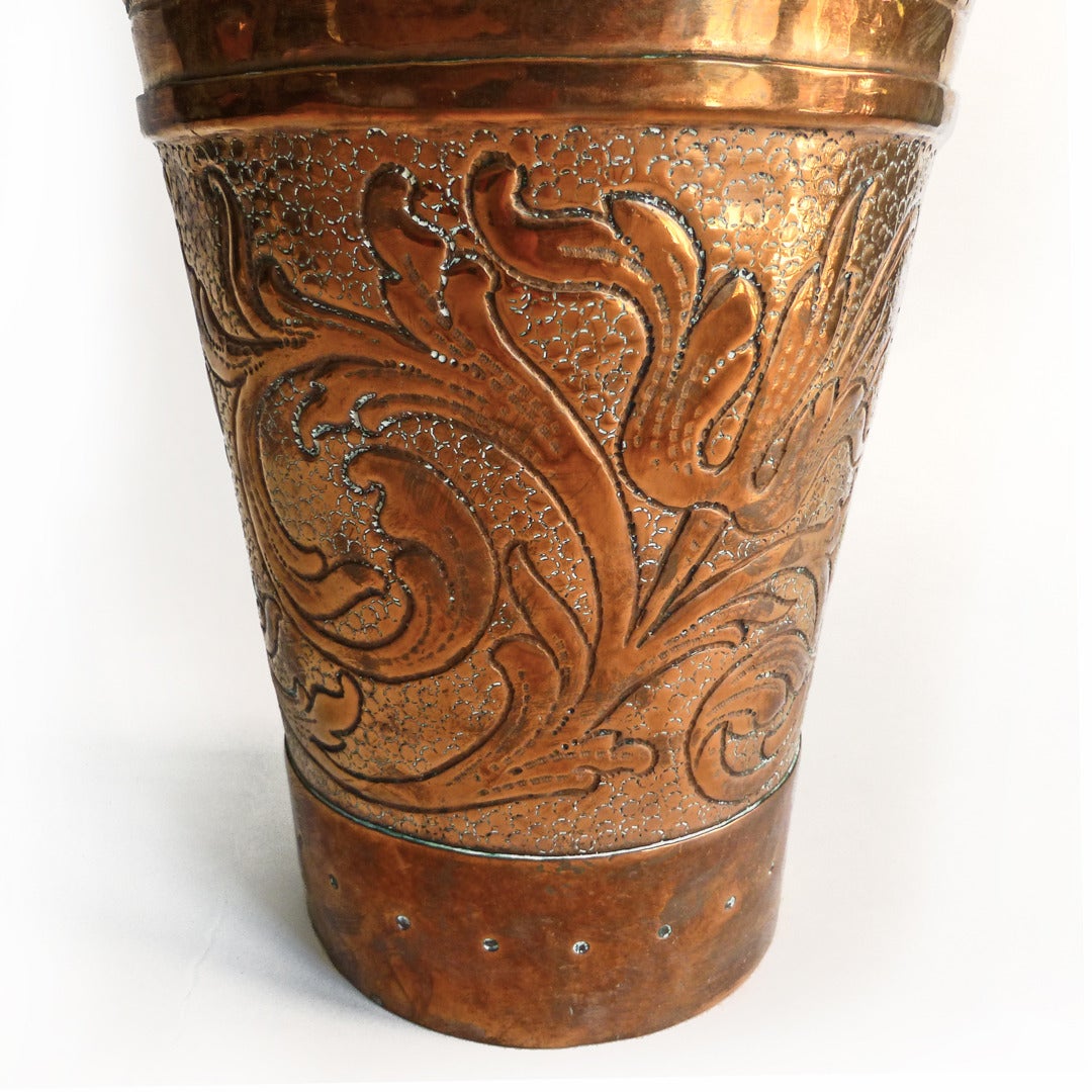 Repoussé French Copper Wine Jug, circa 1820