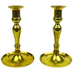 Pair of German Brass Candlesticks, circa 1820