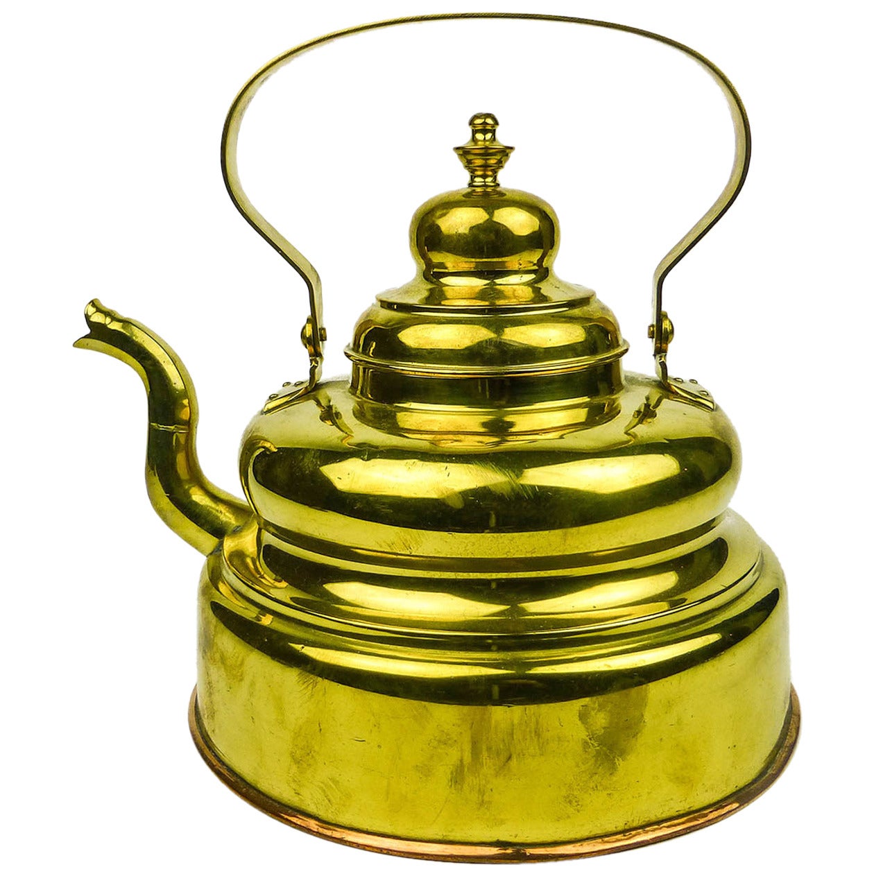 Dutch Brass Tea Kettle, circa 1850 For Sale