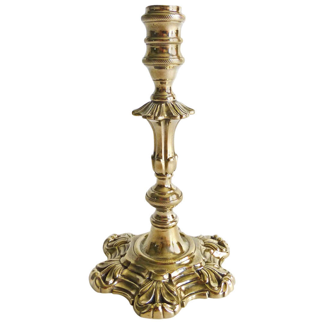 Single English Paktong Taper Stick, circa 1765 For Sale