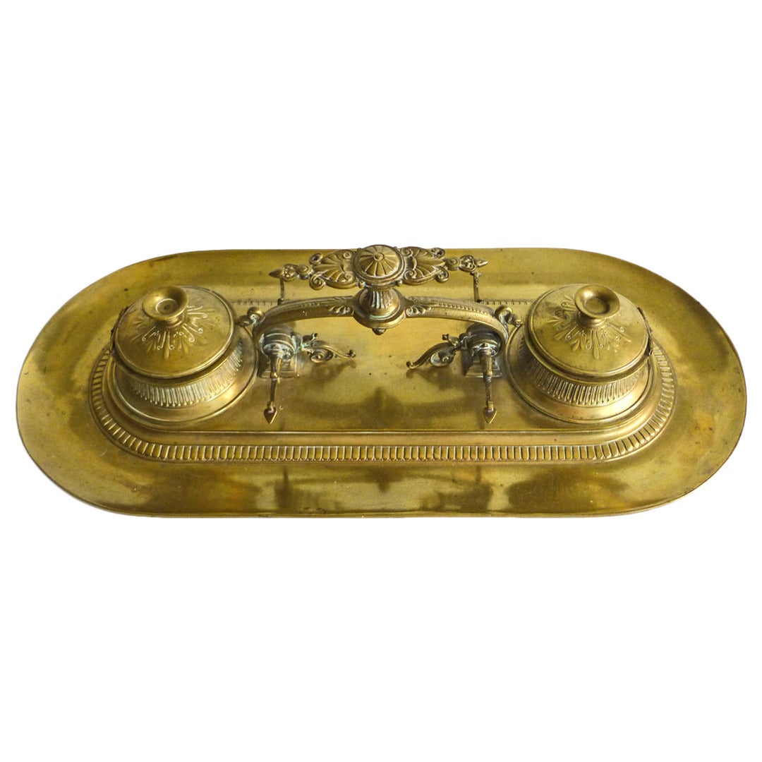 English or French Bronze Partners Desk Stand, circa 1880 For Sale
