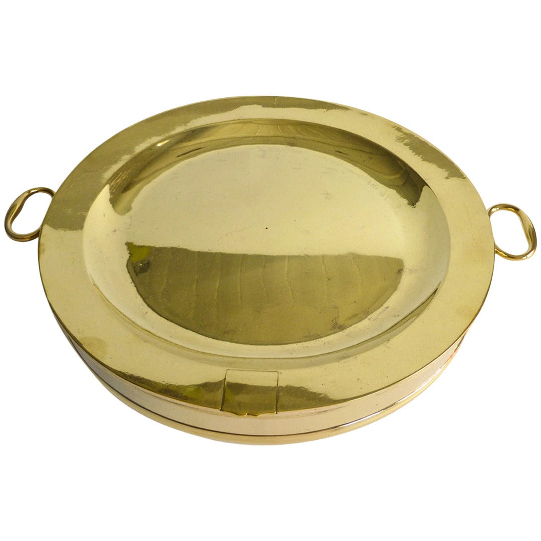 Rare English Silver Form Brass Plate Warmer, circa 1780 For Sale at 1stDibs
