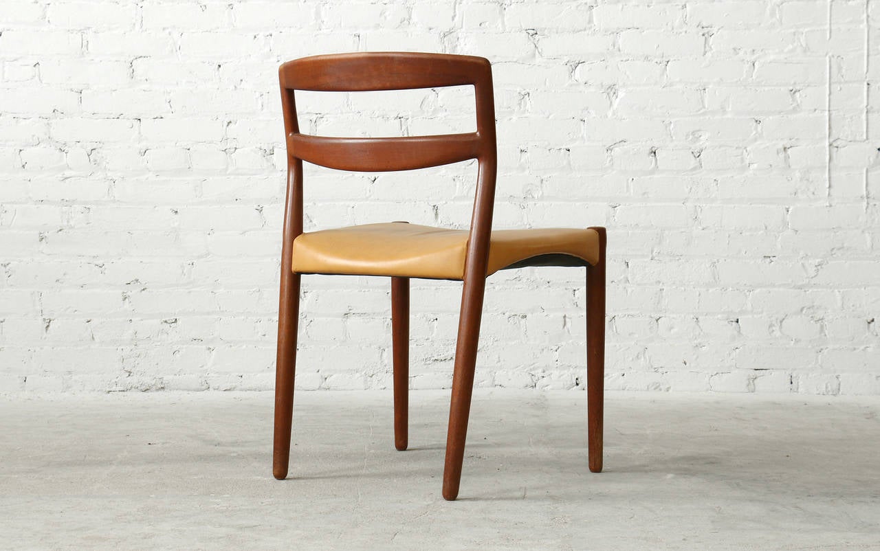 Scandinavian Modern Six Ejner Larsen / Axel Bender Madsen 1923 Willy Beck Teak Dining Chairs Vintage