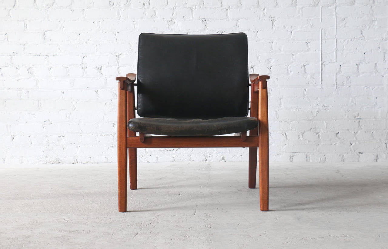 Tove & Edvard Kindt-Larsen Danish Vintage Teak Easy Chairs by Thorald Madsens In Good Condition In Winnipeg, Manitoba