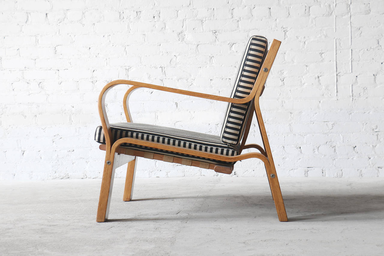 Scandinavian Modern Two Hans Wegner GE671 Getama Danish Modern Oak Easy Chairs
