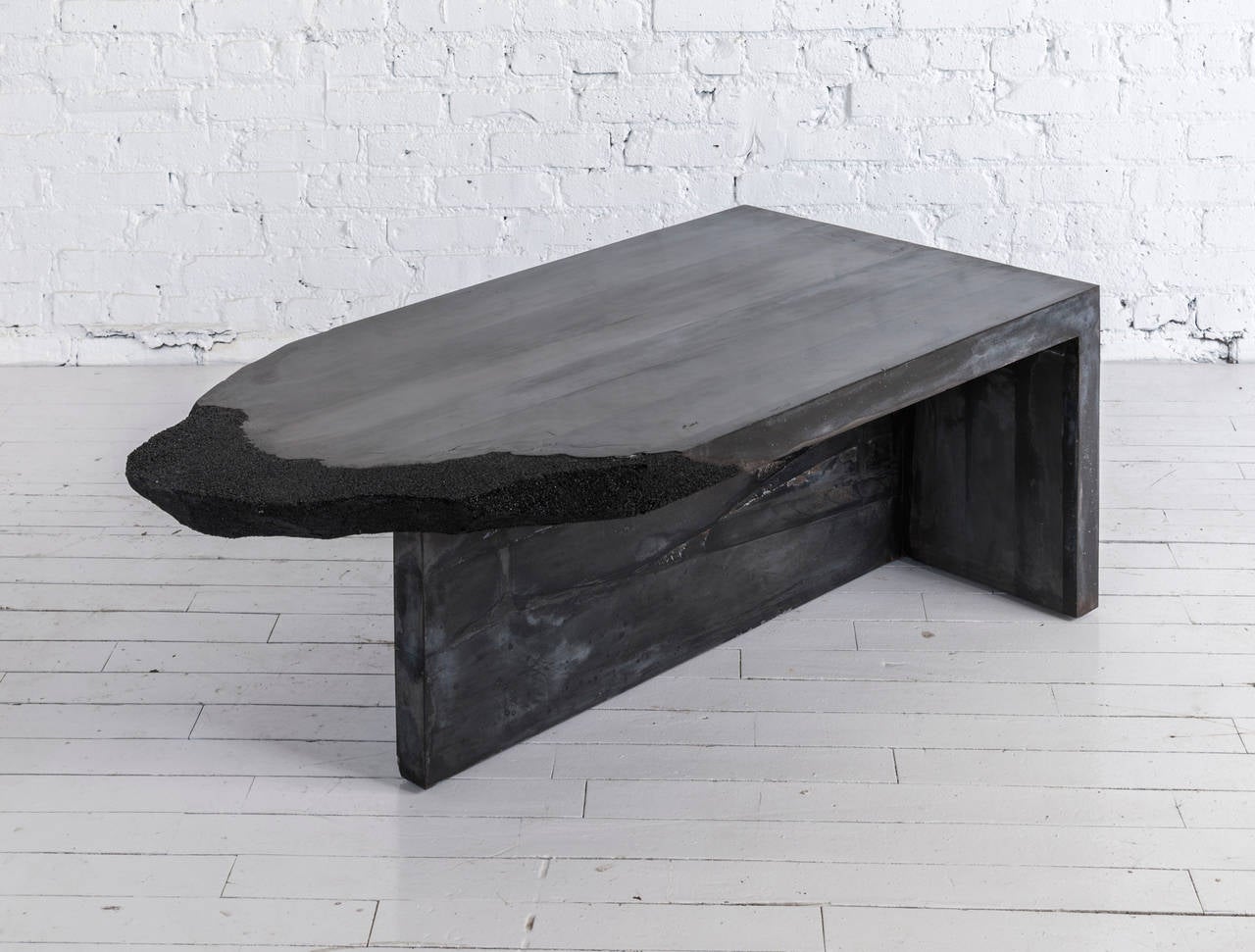 American Black Cement and Silica Table by Fernando Mastrangelo For Sale