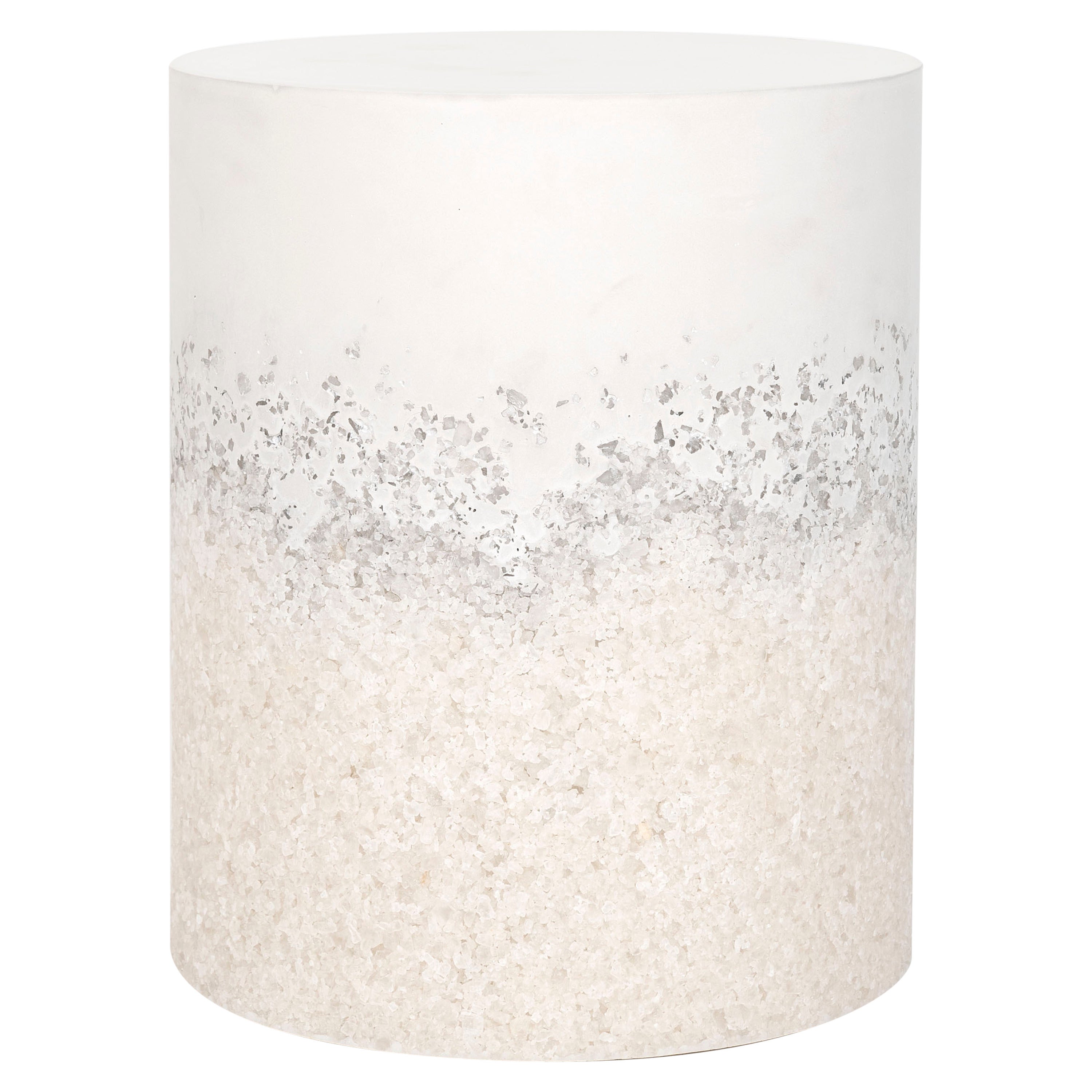 White Cement and White Rock Salt Drum by Fernando Mastrangelo For Sale