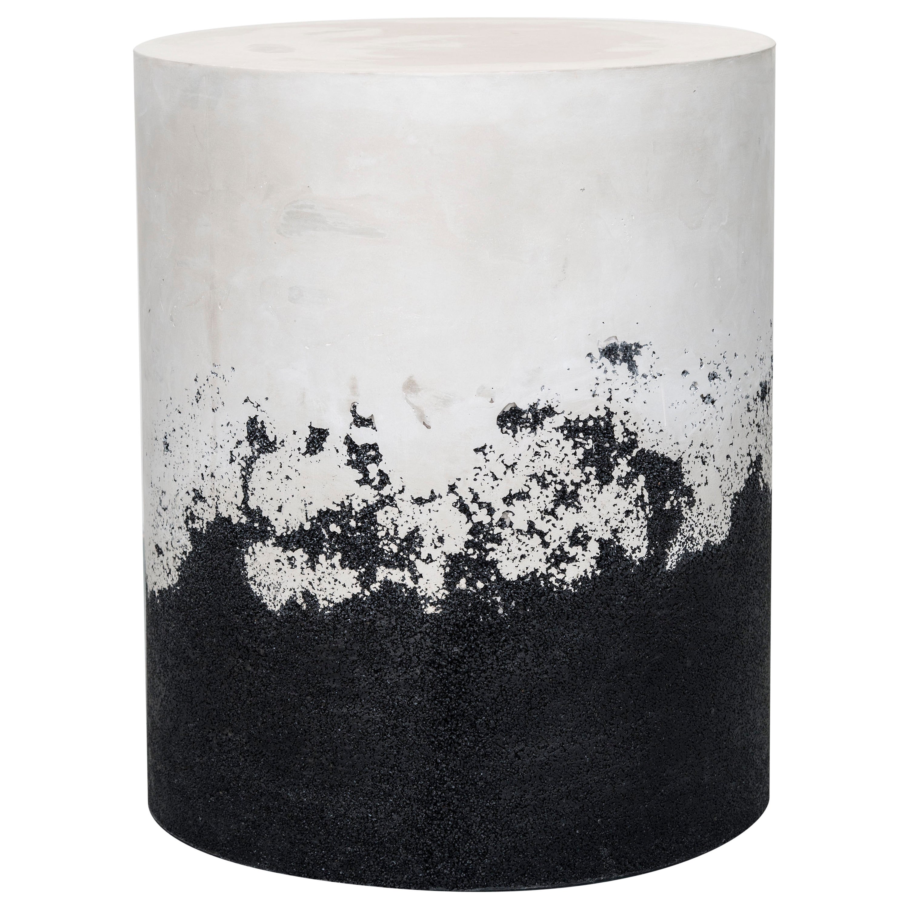 White Cement and Black Silica Drum by Fernando Mastrangelo For Sale