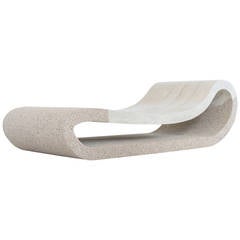 Cream Cement and Porcelain Chaise Lounge by Fernando Mastrangelo