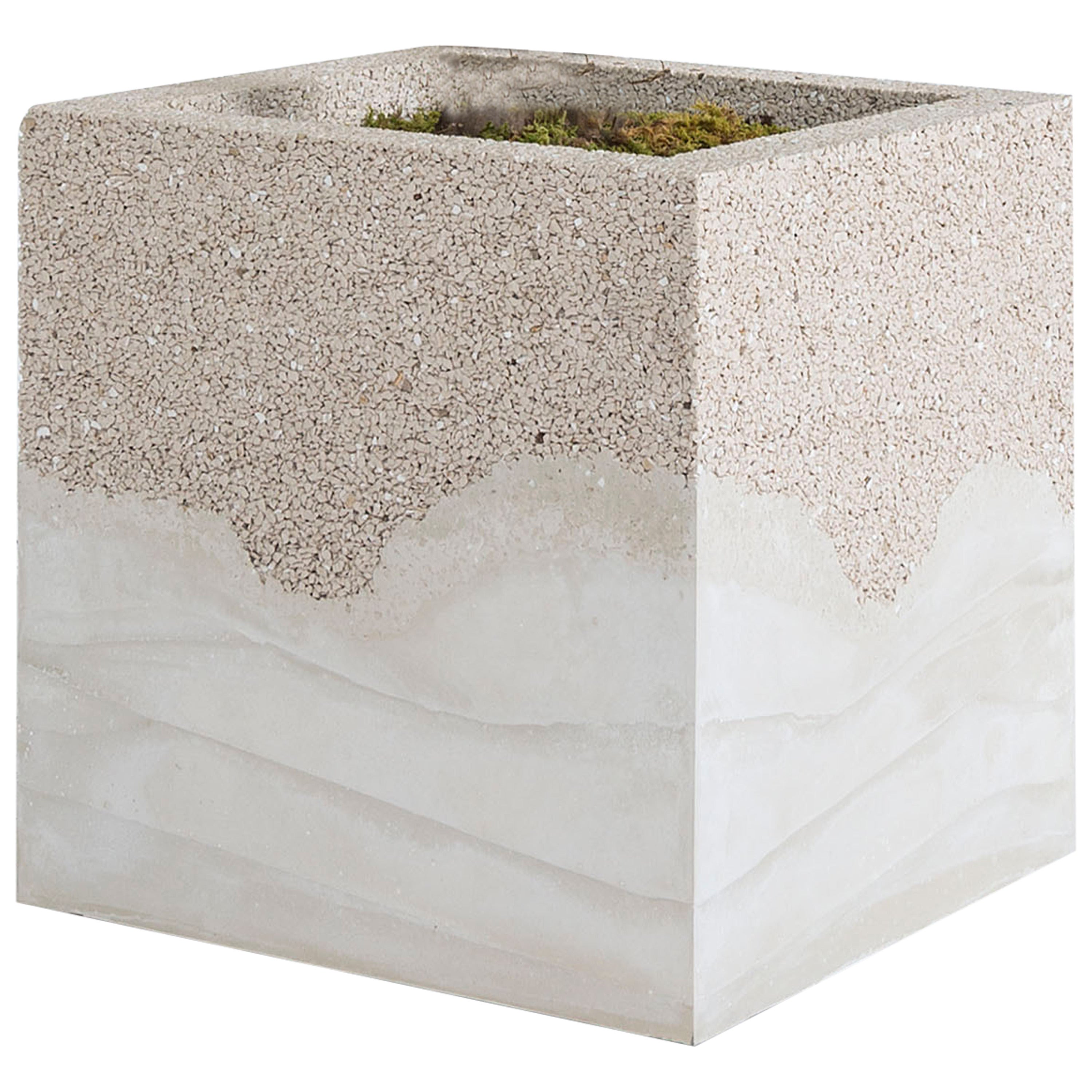 Crushed Porcelain and Cement Planter by Fernando Mastrangelo For Sale