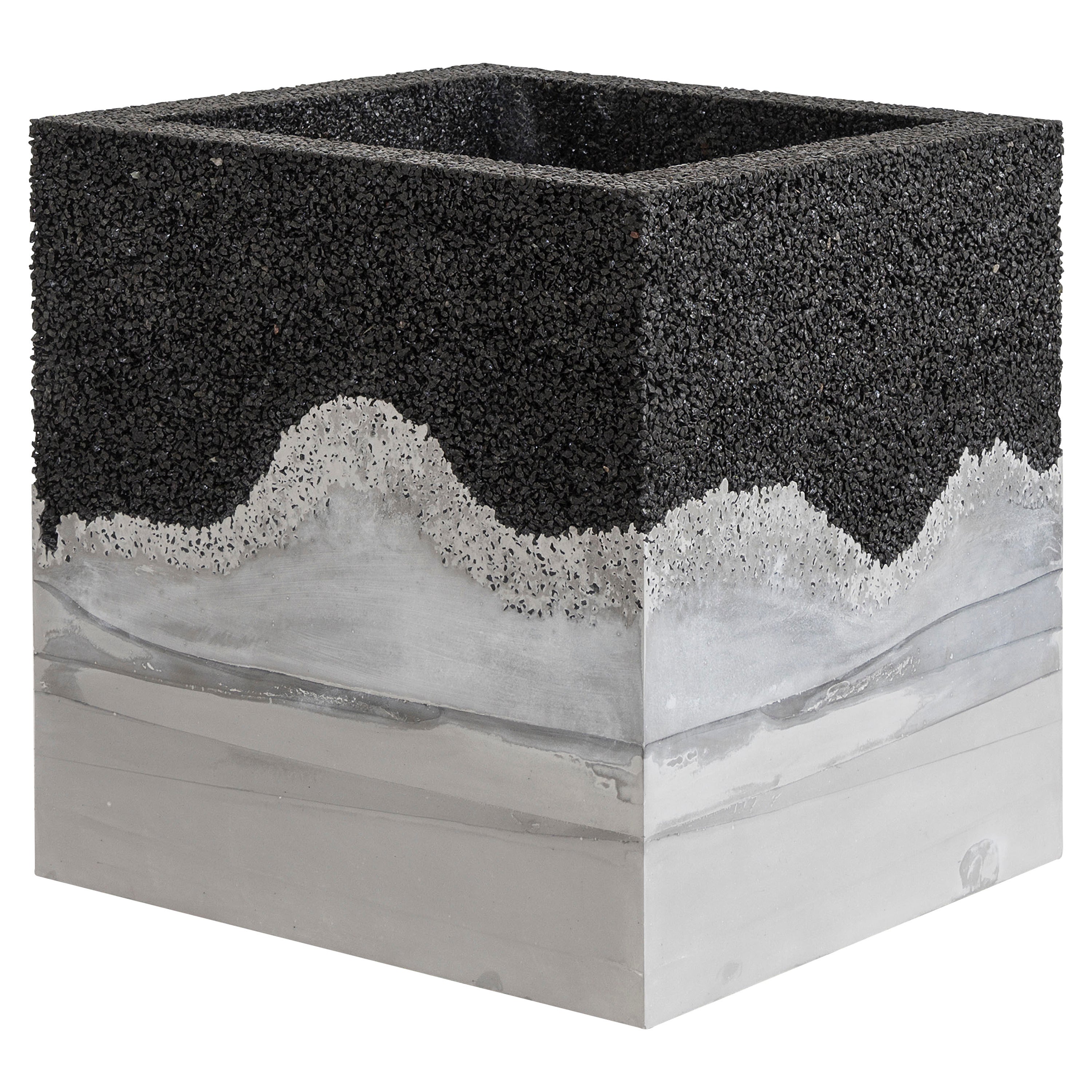 Gray Cement and Crushed Granite Planter by Fernando Mastrangelo For Sale