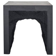 Black Cement and Black Silica Side Table by Fernando Mastrangelo 11