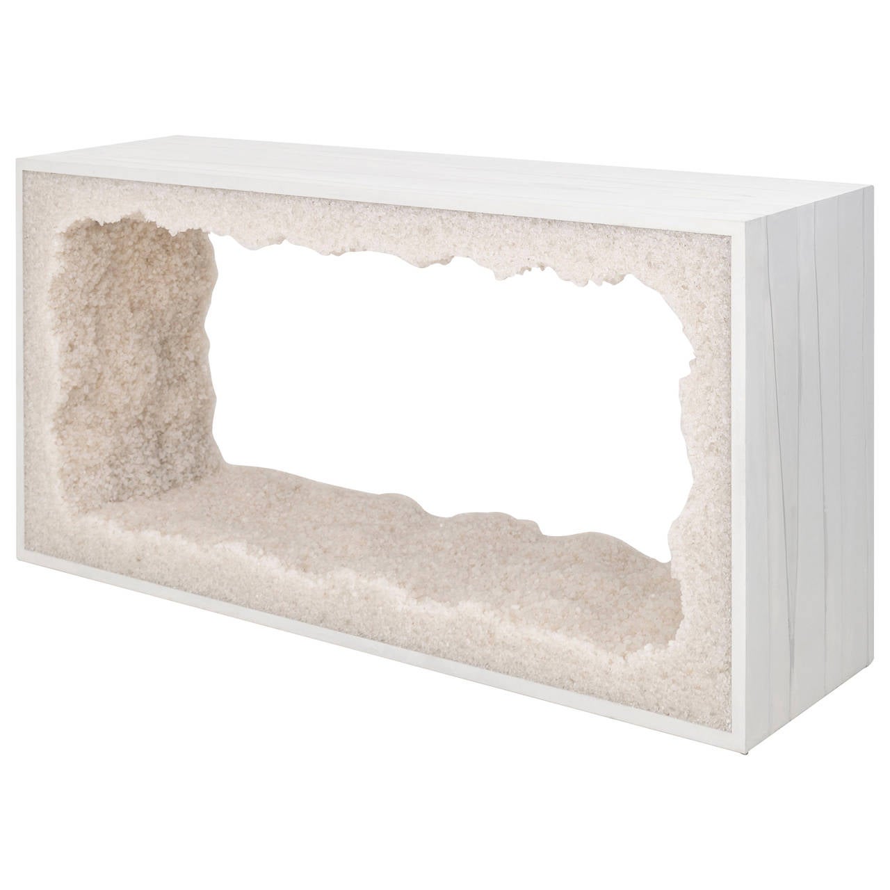 White Cement and Rock Salt Console by Fernando Mastrangelo For Sale