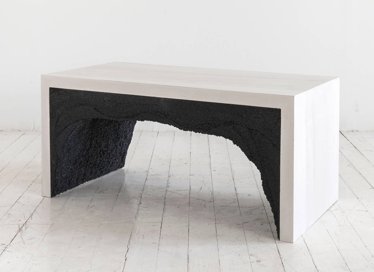 American White Cement and Silica Bench by Fernando Mastrangelo For Sale